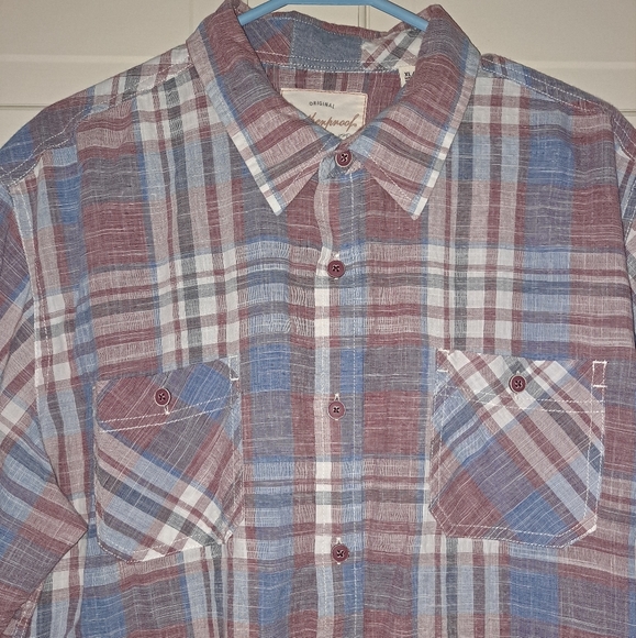 Weatherproof Vintage short sleeve button up collar shirt plaid size XL - Picture 4 of 14